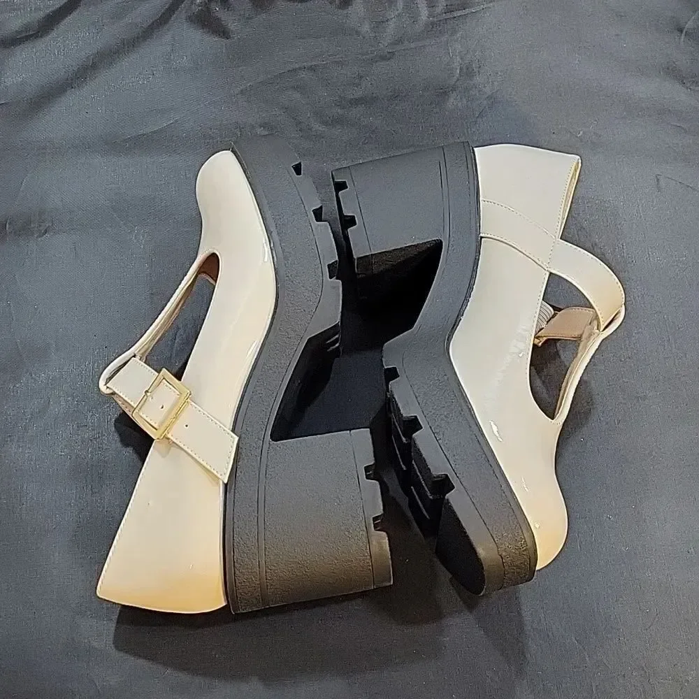 BRAND NEW CHASE+C WOMEN’S ROUND TOE T-STRAP BLOCK HEEL SHOE G1
